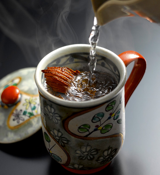 Hot sake with grilled fish fins